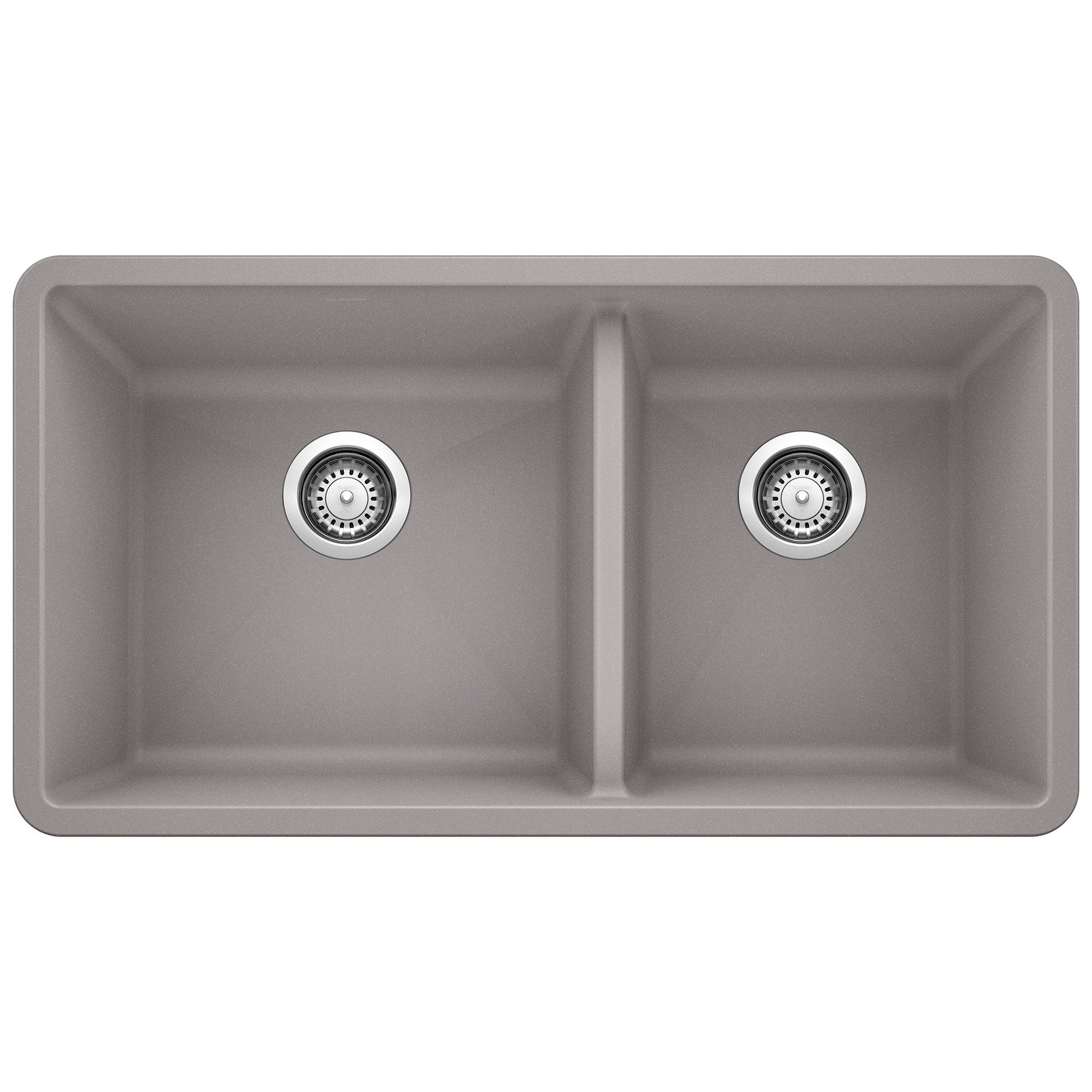 BLANCO 441130 Precis 1-3/4 Double Bowl Kitchen Sink - Metallic Gray