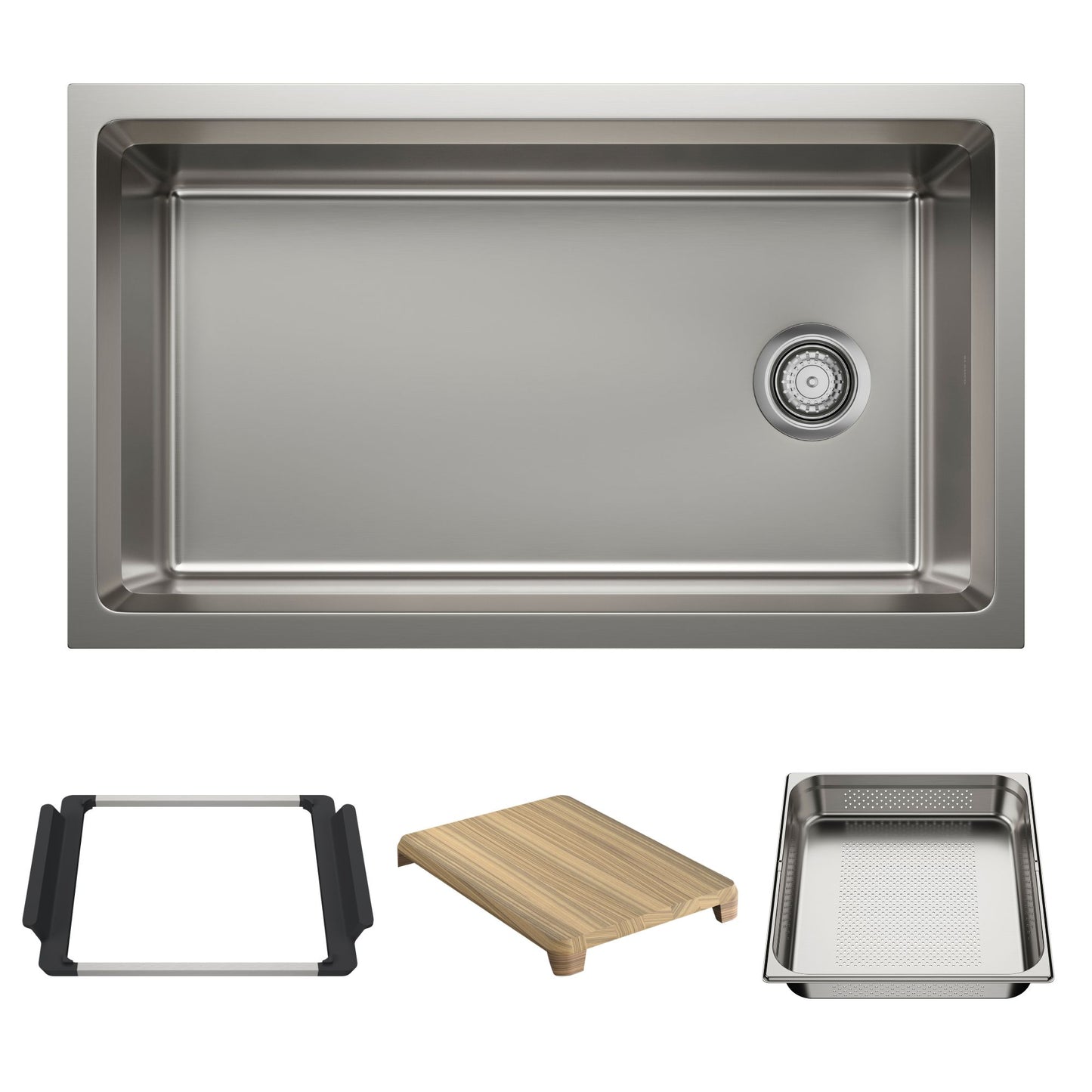 BLANCO Inteos 33" Single Bowl Reversible Undermount Stainless Steel Workstation Kitchen Sink - Satin Polish