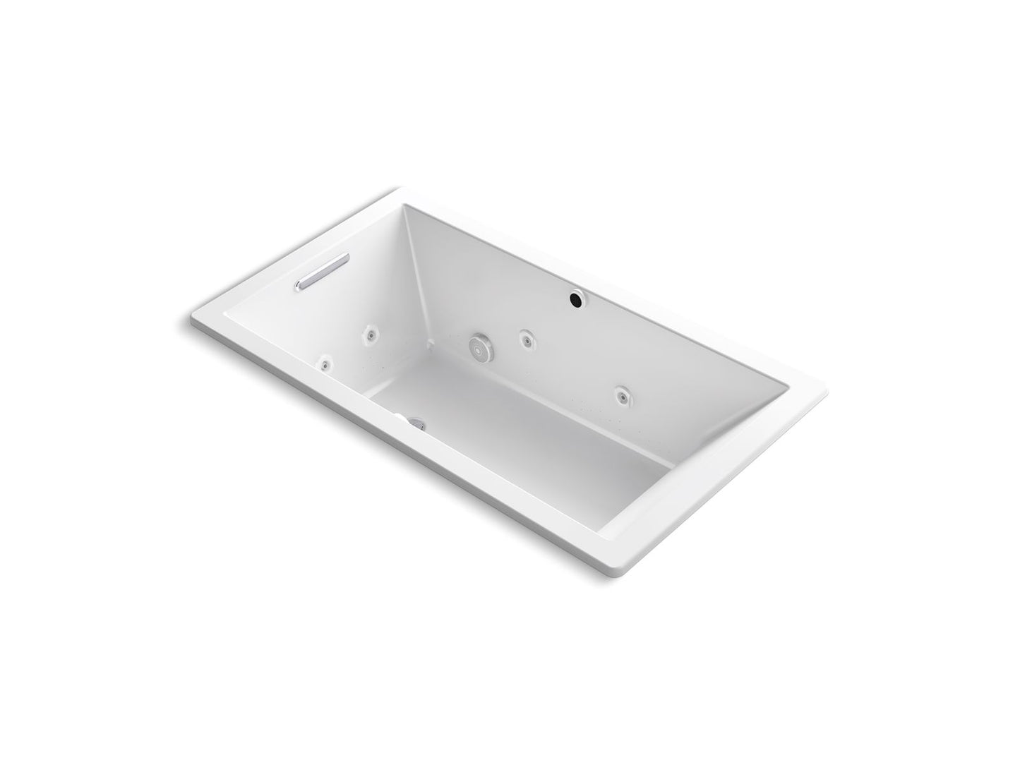 KOHLER K-1173-XHGH Underscore 66" x 36" drop-in Heated BubbleMassage air bath with whirlpool