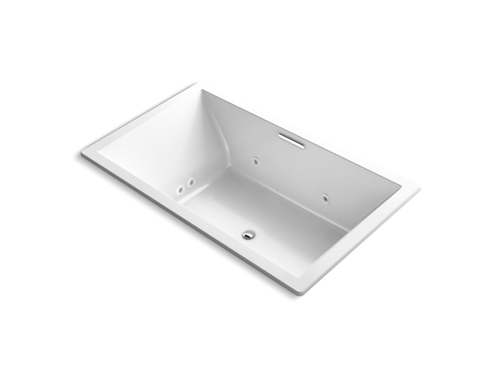 KOHLER K-1174-XHGH Underscore 72" x 42" drop-in Heated BubbleMassage air bath with whirlpool