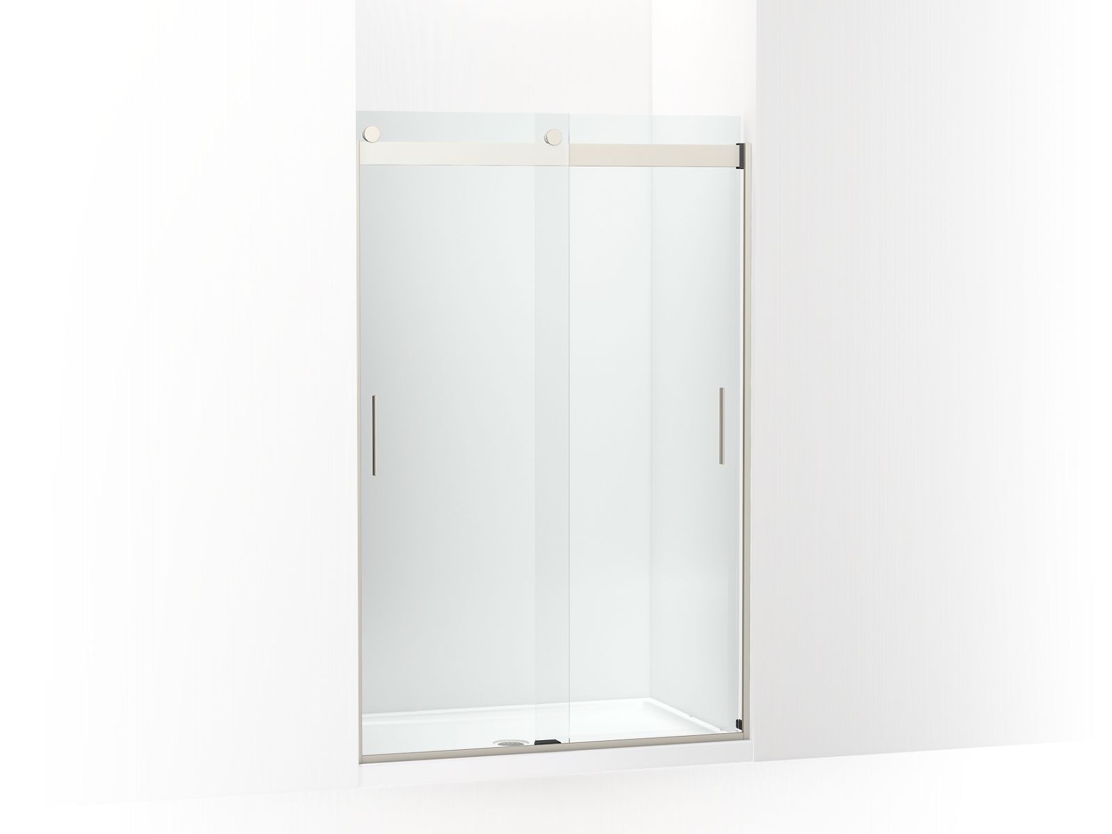 KOHLER K-706008-L Levity Sliding shower door, 74" H x 43-5/8 - 47-5/8" W, with 1/4" thick Crystal Clear glass