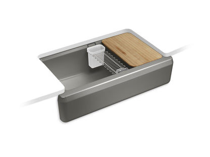 KOHLER K-24564 Riverby 35-3/4" undermount single-bowl farmhouse workstation kitchen sink