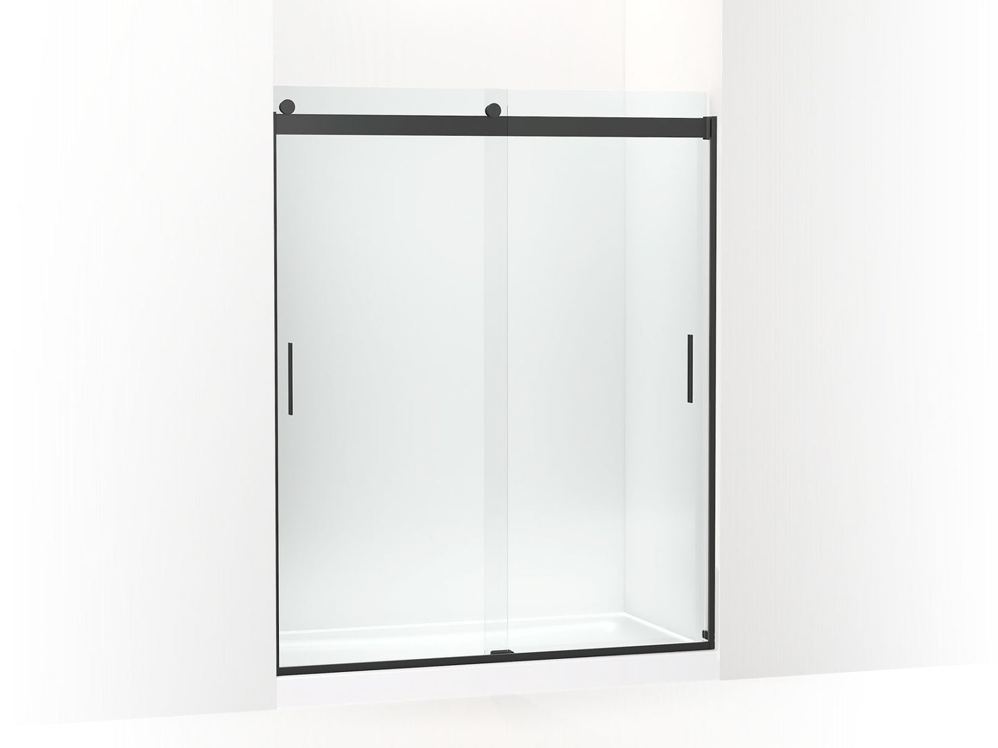 KOHLER K-706009-L Levity Sliding shower door, 74" H x 56-5/8 - 59-5/8" W, with 1/4" thick Crystal Clear glass