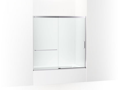 KOHLER K-707618-8L Elate Sliding bath door, 56-3/4" H x 56-1/4 - 59-5/8" W with heavy 5/16" thick Crystal Clear glass