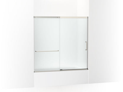 KOHLER K-707609-6D3 Elate Sliding bath door, 56-3/4" H x 56-1/4 - 59-5/8" W, with 1/4" thick Frosted glass