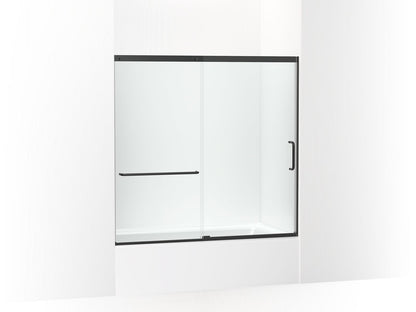KOHLER K-707618-8L Elate Sliding bath door, 56-3/4" H x 56-1/4 - 59-5/8" W with heavy 5/16" thick Crystal Clear glass
