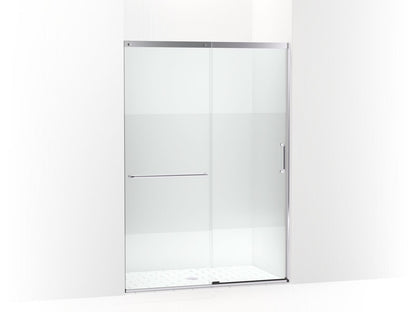 KOHLER K-707614-8G81 Elate Sliding shower door, 75-1/2" H x 50-1/4 - 53-5/8" W, with heavy 5/16" thick Crystal Clear glass with privacy band