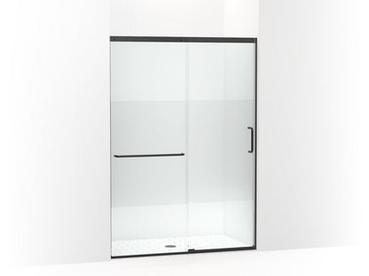 KOHLER K-707614-8G81 Elate Sliding shower door, 75-1/2" H x 50-1/4 - 53-5/8" W, with heavy 5/16" thick Crystal Clear glass with privacy band