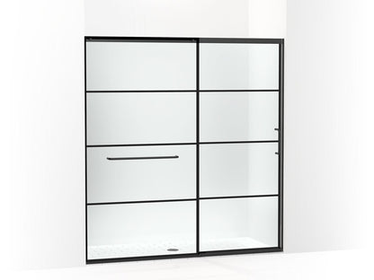 KOHLER K-707617-8G79 Elate Sliding shower door, 75-1/2" H x 68-1/4 - 71-5/8" W, with heavy 5/16" thick Crystal Clear glass with rectangular grille pattern