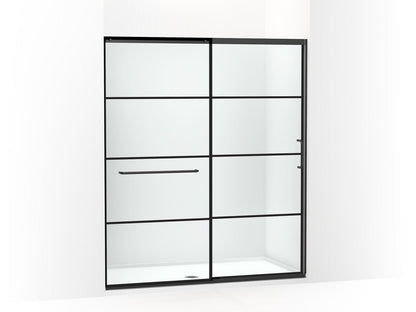 KOHLER K-707616-8G79 Elate Sliding shower door, 75-1/2" H x 62-1/4 - 65-5/8" W, with heavy 5/16" thick Crystal Clear glass with rectangular grille pattern