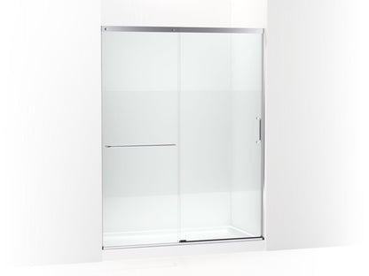 KOHLER K-707615-8G81 Elate Sliding shower door, 75-1/2" H x 56-1/4 - 59-5/8" W, with heavy 5/16" thick Crystal Clear glass with privacy band