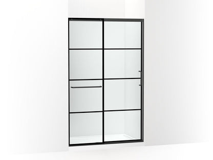 KOHLER K-707613-8G79 Elate Sliding shower door, 75-1/2" H x 44-1/4 - 47-5/8" W, with heavy 5/16" thick Crystal Clear glass with rectangular grille pattern