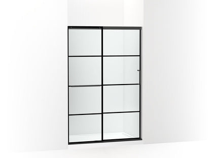 KOHLER K-707606-6G79 Elate Sliding shower door, 70-1/2" H x 44-1/4 - 47-5/8" W, with 1/4" thick Crystal Clear glass with rectangular grille pattern