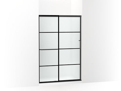 KOHLER K-707606-6G80 Elate Sliding shower door, 70-1/2" H x 44-1/4 - 47-5/8" W, with 1/4" thick Frosted glass with rectangular grille pattern