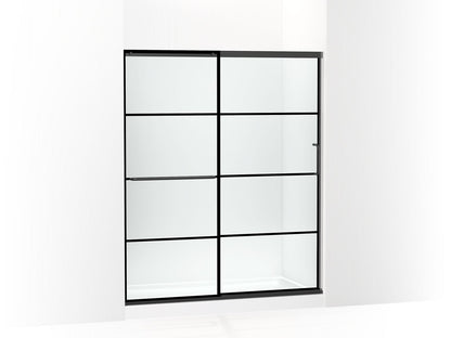 KOHLER K-707608-6G79 Elate Sliding shower door, 70-1/2" H x 56-1/4 - 59-5/8" W, with 1/4" thick Crystal Clear glass with rectangular grille pattern