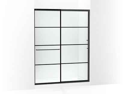 KOHLER K-707615-8G79 Elate Sliding shower door, 75-1/2" H x 56-1/4 - 59-5/8" W, with heavy 5/16" thick Crystal Clear glass with rectangular grille pattern