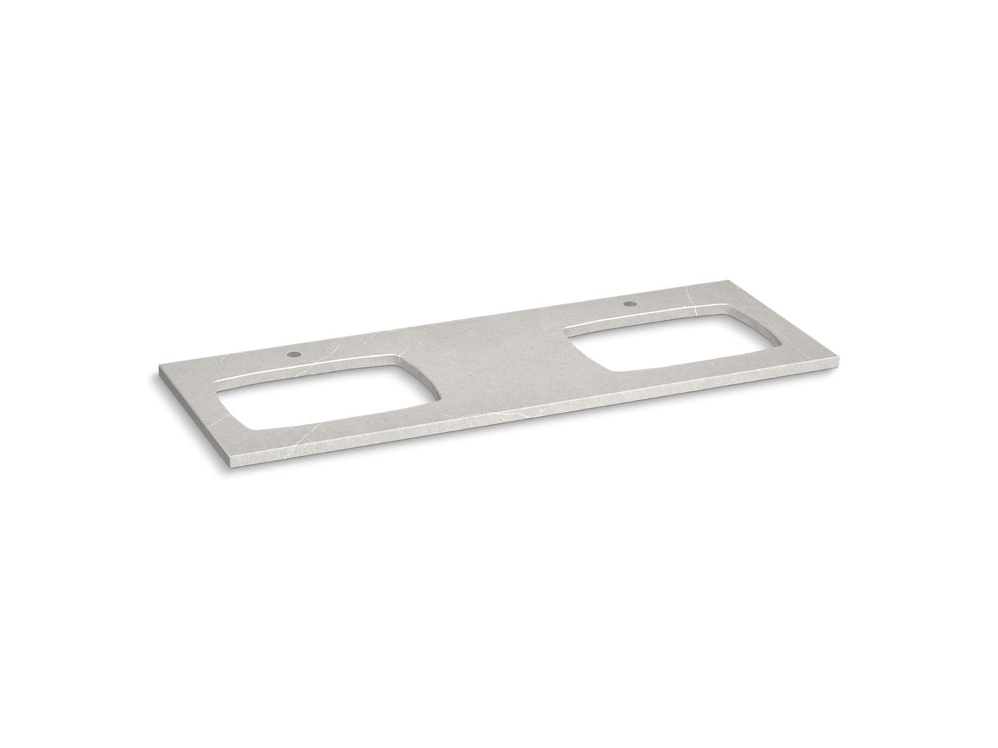 KOHLER K-28257 Silestone 61" quartz vanity top with two rectangular cutouts for Carillon sinks
