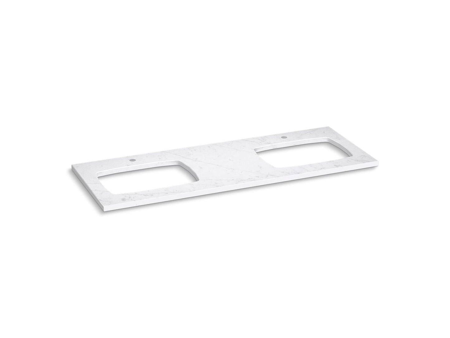 KOHLER K-28257 Silestone 61" quartz vanity top with two rectangular cutouts for Carillon sinks