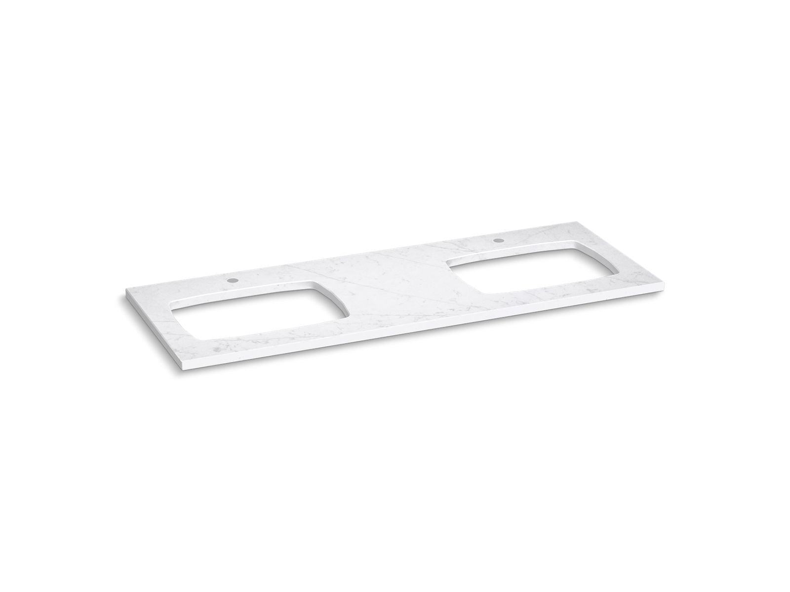 KOHLER K-28257 Silestone 61" quartz vanity top with two rectangular cutouts for Carillon sinks