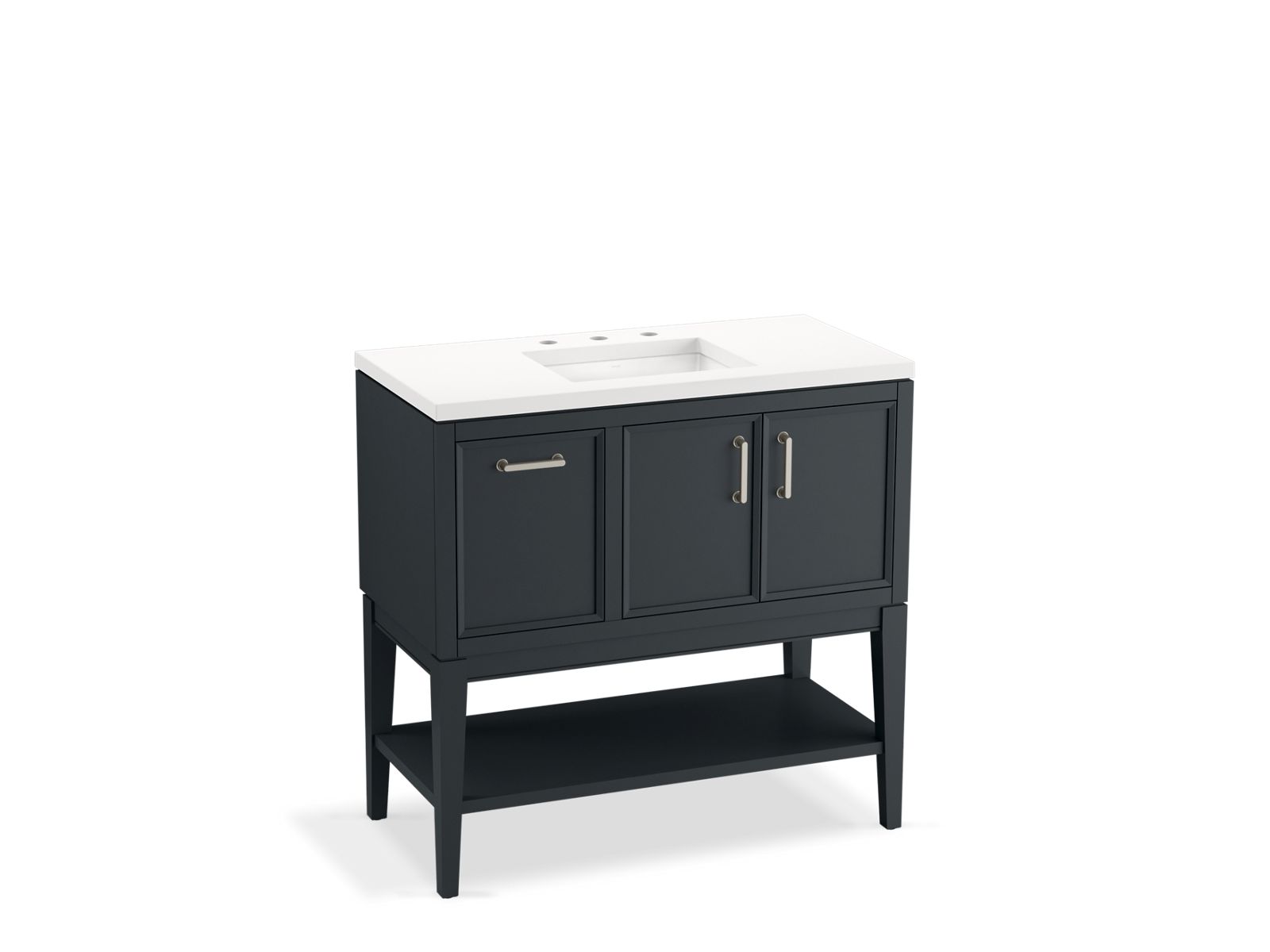 KOHLER K-33579-ASB Winnow 36" bathroom vanity cabinet with sink and quartz top