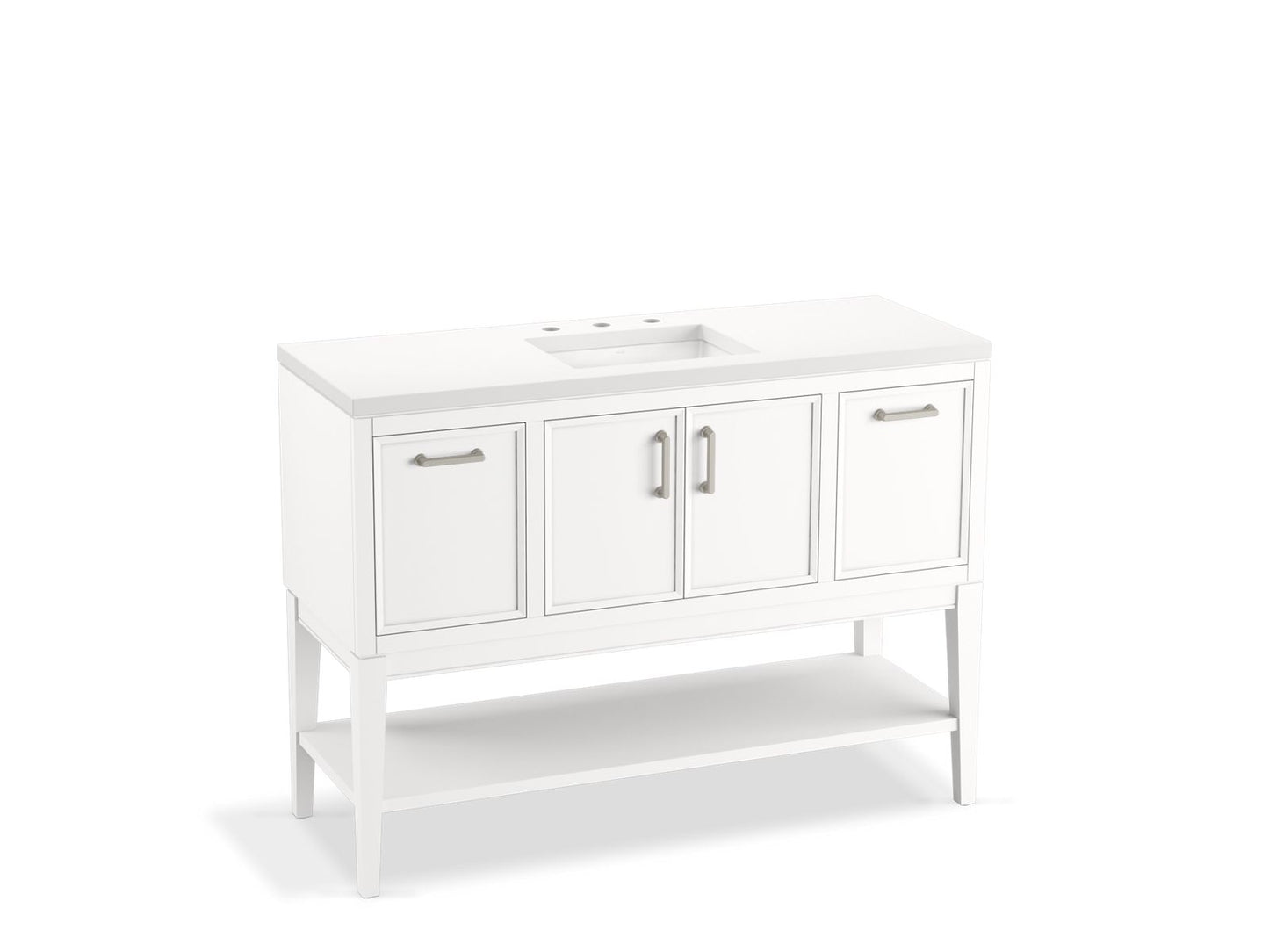 KOHLER K-33580-ASB Winnow 48" bathroom vanity cabinet with sink and quartz top
