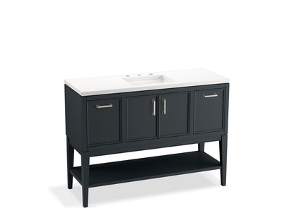 KOHLER K-33580-ASB Winnow 48" bathroom vanity cabinet with sink and quartz top