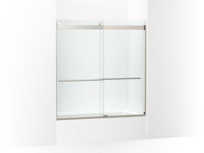 KOHLER K-702420-L Levity Plus Frameless sliding bath door, 61-9/16" H x 56-5/8 - 59-5/8" W, with 5/16"-thick Crystal Clear glass