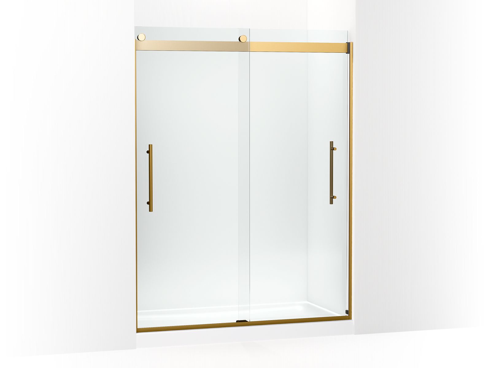 KOHLER K-702423-L Levity Plus Frameless sliding shower door, 77-9/16" H x 56-5/8 - 59-5/8" W, with 5/16"-thick Crystal Clear glass