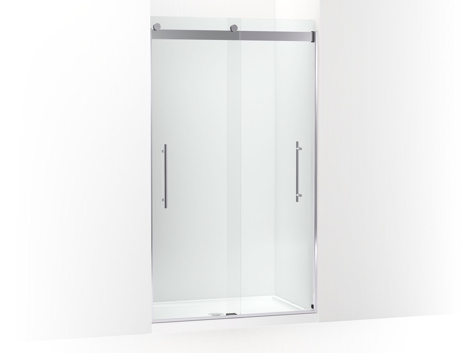 KOHLER K-702427-L Levity Plus Frameless sliding shower door, 81-5/8" H x 44-5/8 - 47-5/8" W, with 3/8"-thick Crystal Clear glass