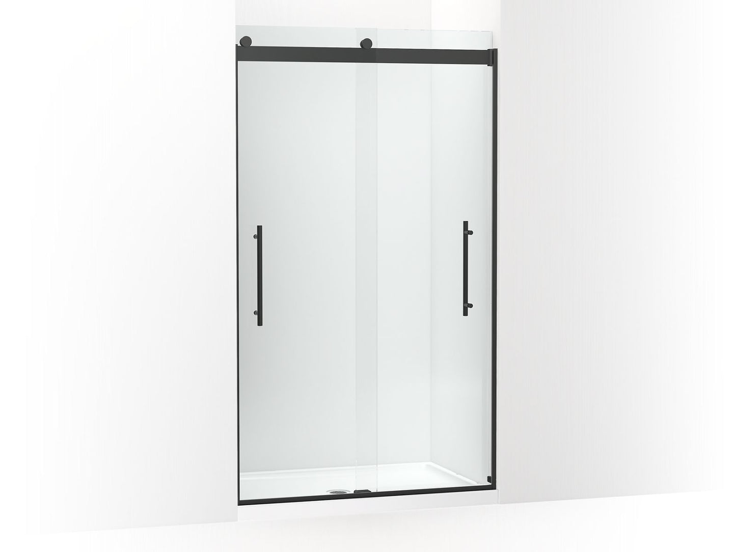 KOHLER K-702427-L Levity Plus Frameless sliding shower door, 81-5/8" H x 44-5/8 - 47-5/8" W, with 3/8"-thick Crystal Clear glass