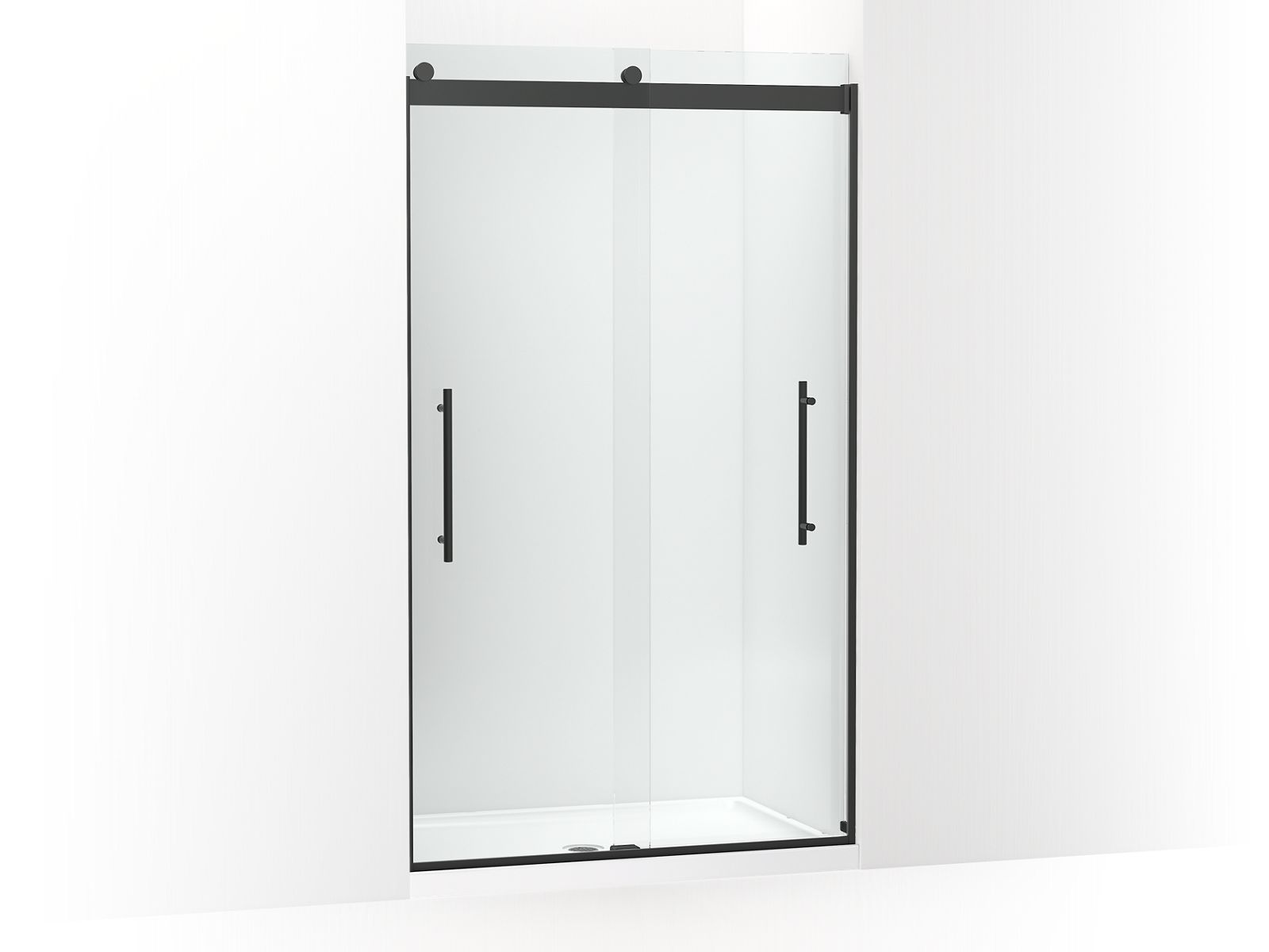 KOHLER K-702427-L Levity Plus Frameless sliding shower door, 81-5/8" H x 44-5/8 - 47-5/8" W, with 3/8"-thick Crystal Clear glass