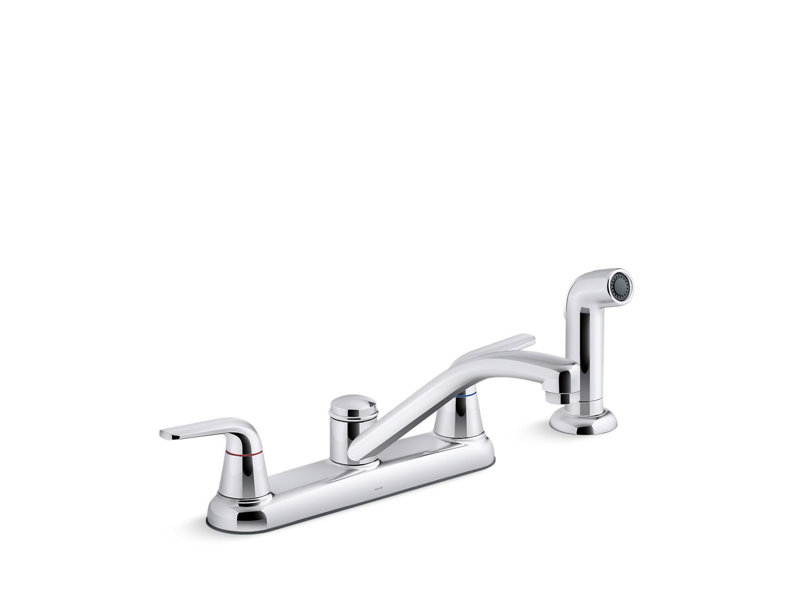 KOHLER K-30616 Jolt Two-handle kitchen sink faucet with side sprayer
