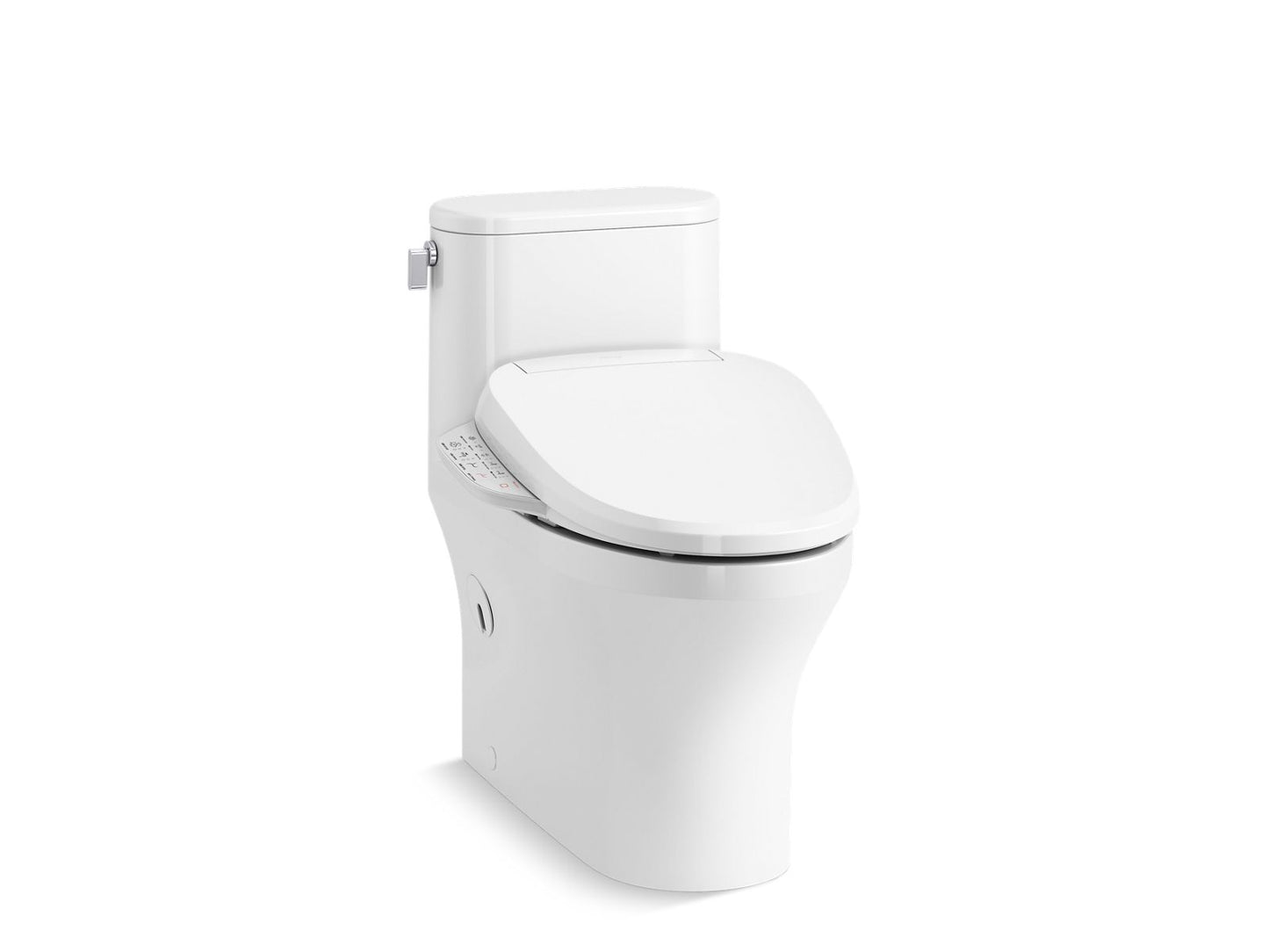 KOHLER Spacity™ Hidden cord one-piece compact elongated toilet with skirted trapway, 1.28 gpf
