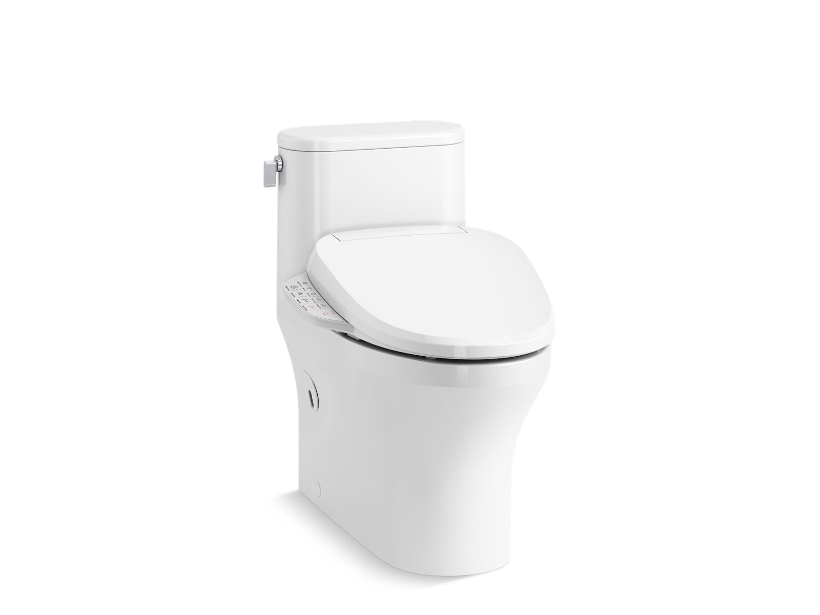 KOHLER Spacity™ Hidden cord one-piece compact elongated toilet with skirted trapway, 1.28 gpf
