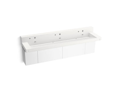 KOHLER K-81028-BPW Constellation 90" wall-mount trough lavatory system with backsplash