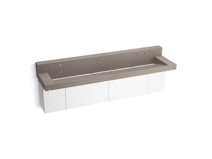 KOHLER K-81028-BPW Constellation 90" wall-mount trough lavatory system with backsplash