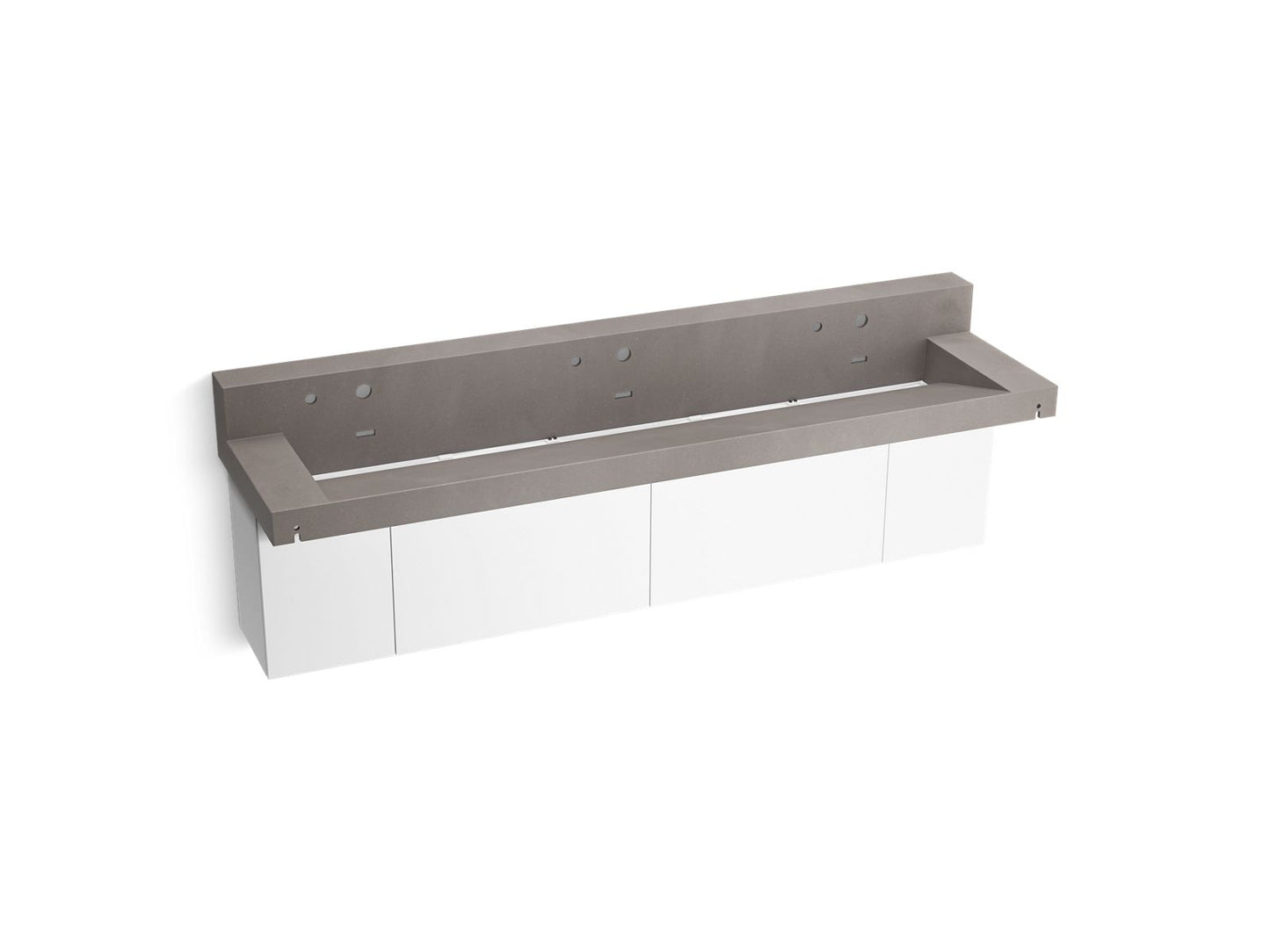 KOHLER K-81028-BPW Constellation 90" wall-mount trough lavatory system with backsplash