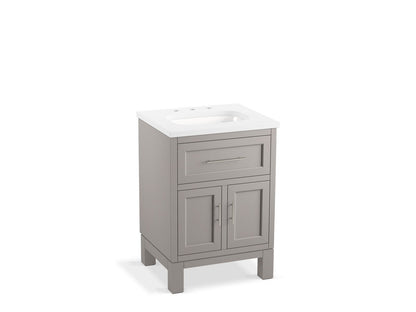 KOHLER K-28379-ASB Quo 24" bathroom vanity cabinet with sink and quartz top