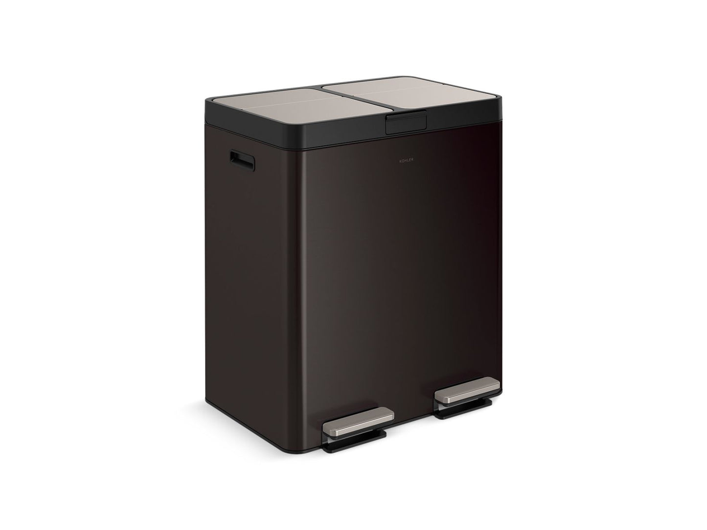 KOHLER K-23828 82-liter stainless steel dual-bin step trash can