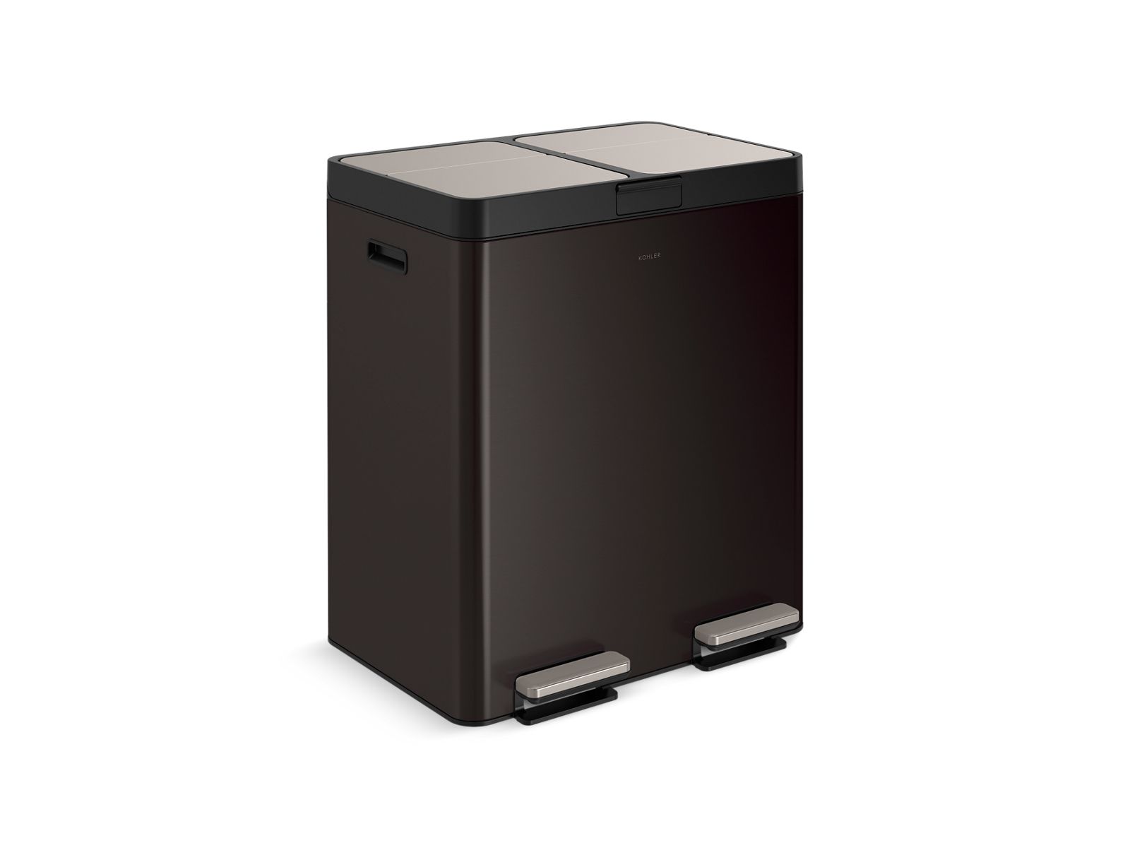 KOHLER K-23828 82-liter stainless steel dual-bin step trash can