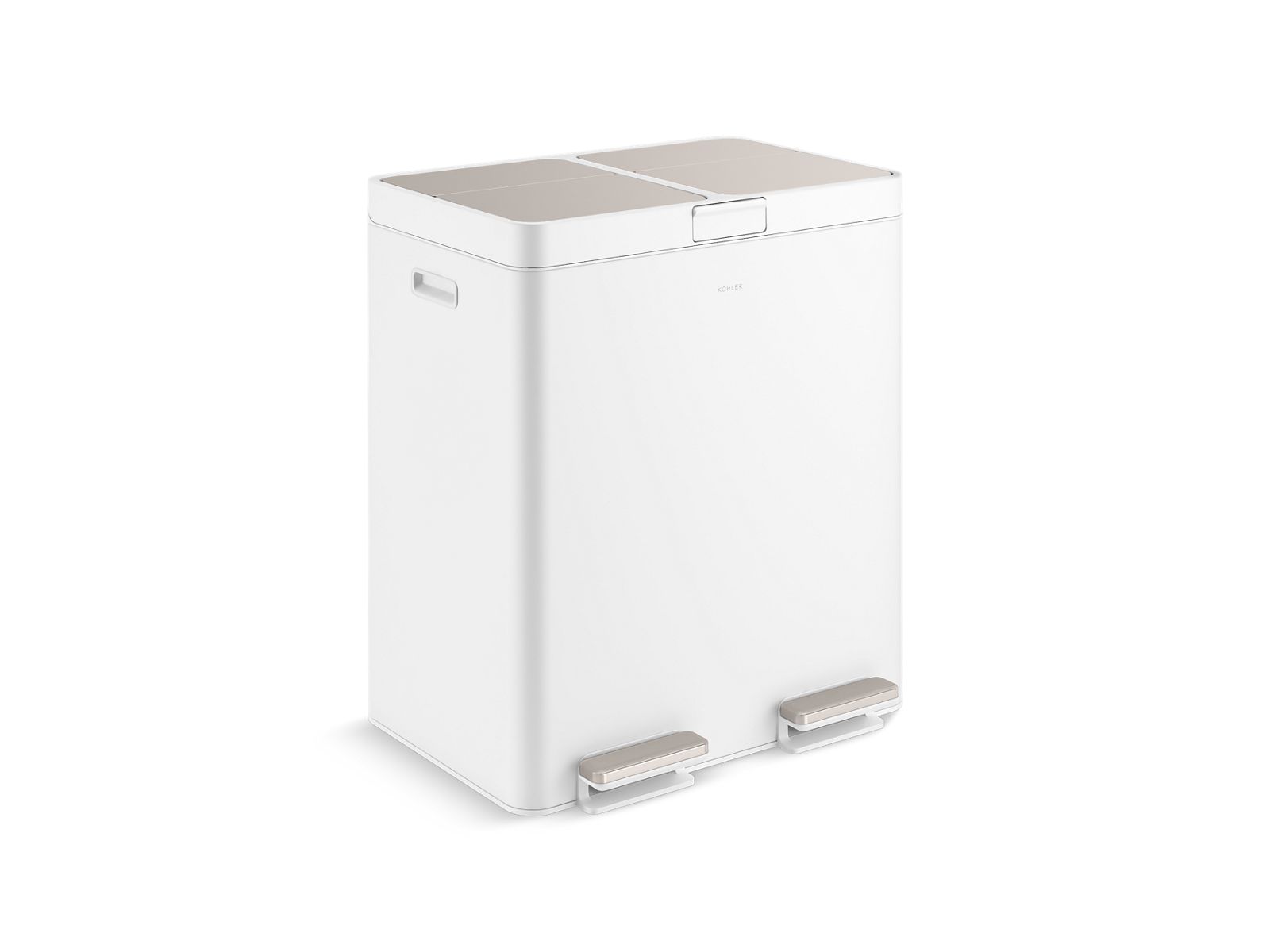 KOHLER K-23828 82-liter stainless steel dual-bin step trash can