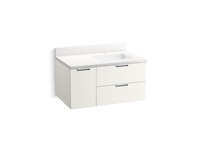 KOHLER Maxstow™ 36" wall-hung bathroom vanity cabinet with sink and quartz top