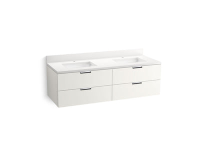 KOHLER Maxstow™ 60" wall-hung bathroom vanity cabinet with sink and quartz top