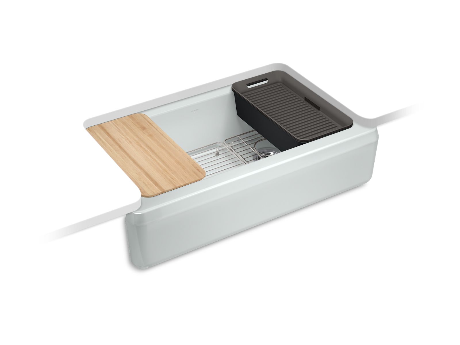 KOHLER Riverby 35-3/4" undermount single-bowl farmhouse workstation kitchen sink