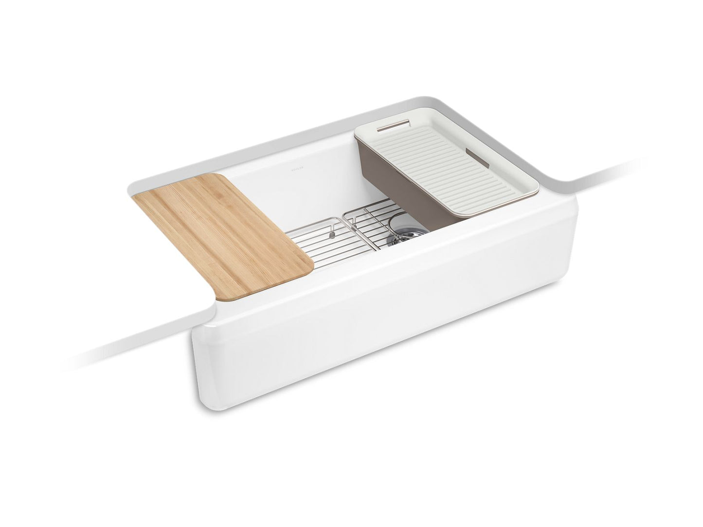 KOHLER Riverby 35-3/4" undermount single-bowl farmhouse workstation kitchen sink