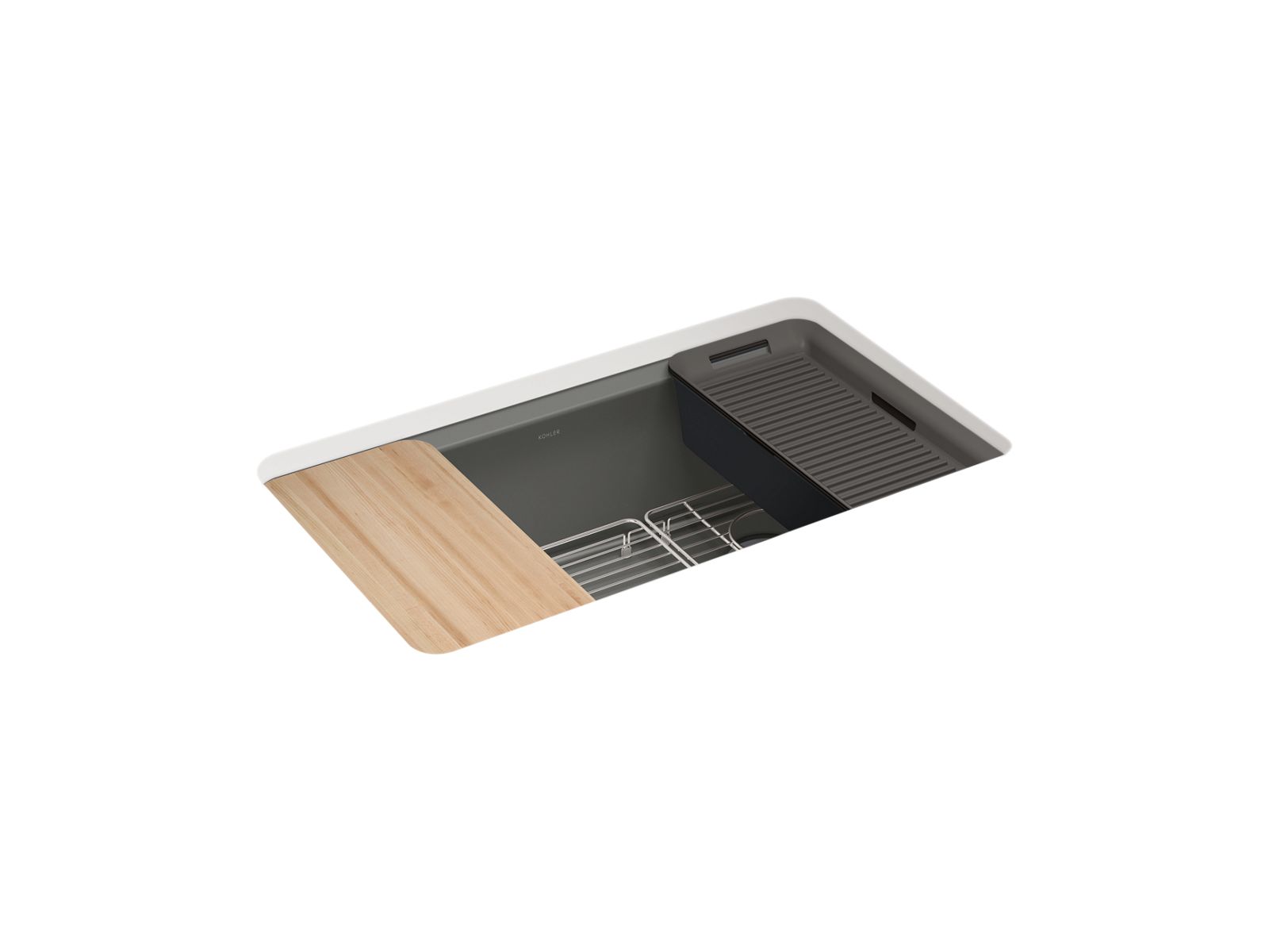 KOHLER Riverby 33" undermount single-bowl workstation kitchen sink