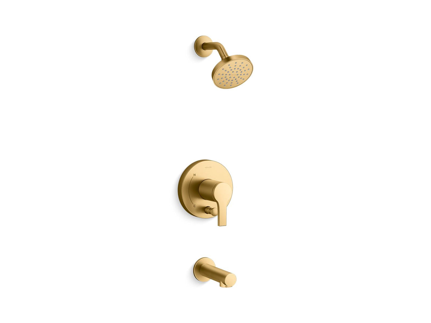 KOHLER Elate Rite-Temp bath and shower trim kit with push-button diverter, 2.5 gpm
