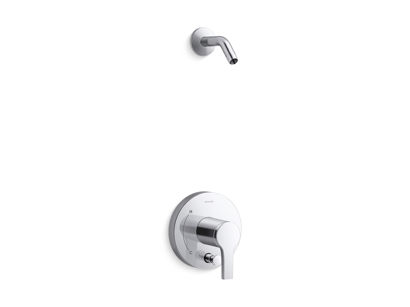 KOHLER Elate Rite-Temp shower trim kit with push-button diverter, without showerhead