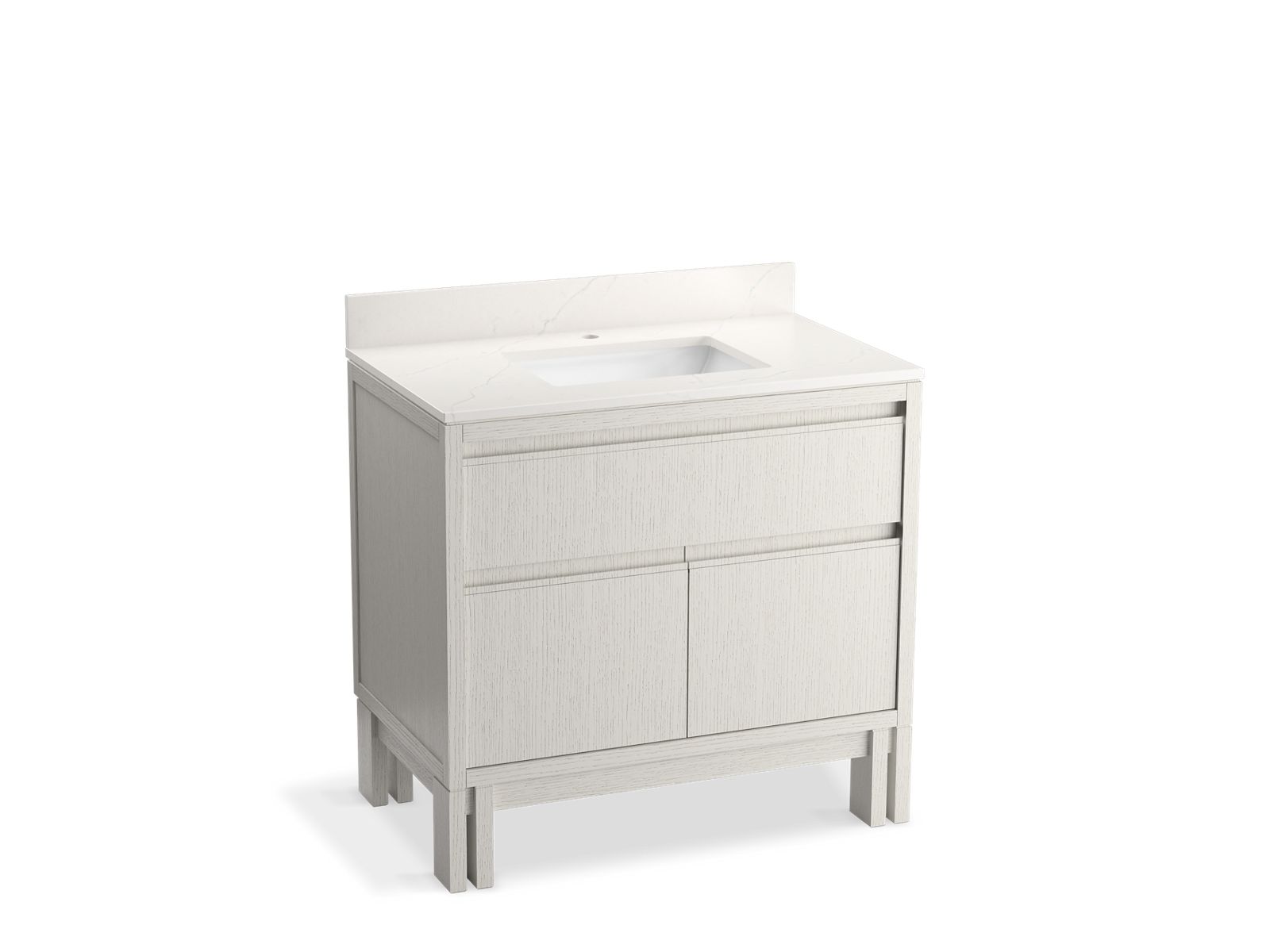 KOHLER Solive™ 36" bathroom vanity cabinet with sink and quartz top