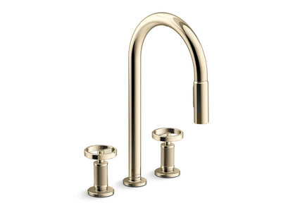 KOHLER K-28677-9RT2 Billet Touchless pull-down kitchen sink faucet with two-function sprayhead